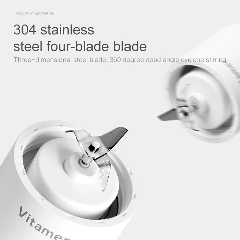 Vitamer rechargeable personal blender with 304 stainless steel four-blade for efficient blending